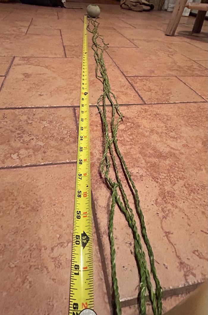 This is the cordage folded 4 times at the 5ft mark