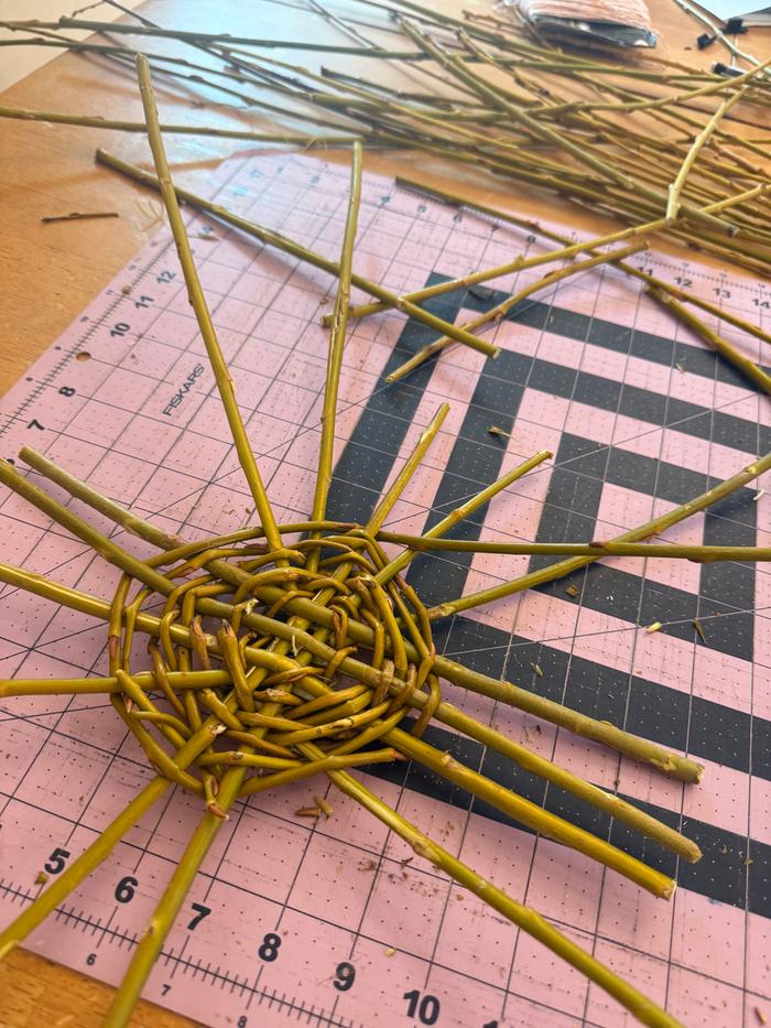 Partway through weaving