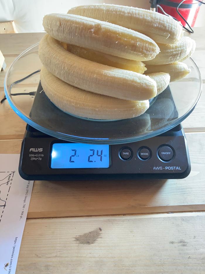 Bananas prior to being sliced and dried