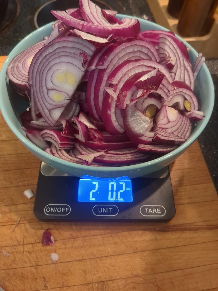 2.02 lbs of onions.