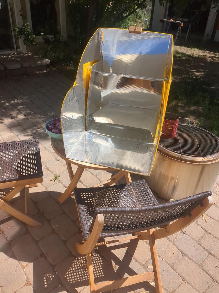 The solar oven.