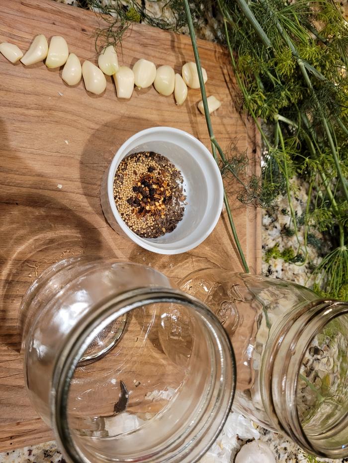 Preparing ingredients 