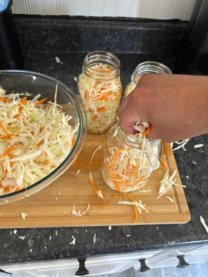 Filling the jars