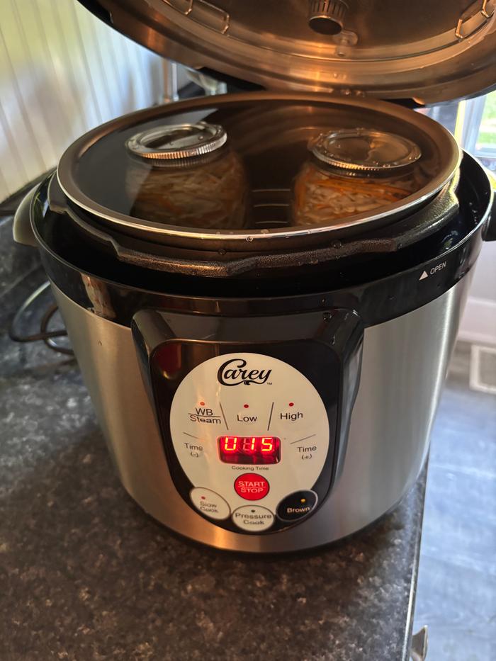 Setting the canner to water bath