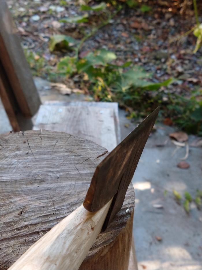 Before - edge view showing 5-6 nicks (very difficult to get it to focus)