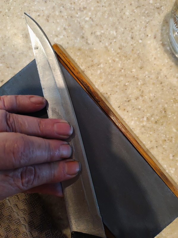 Second (and third) I used a 1000/6000 grit whetstone. 