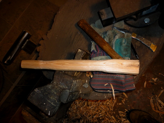 After most of the basic shaping with the draw knife.