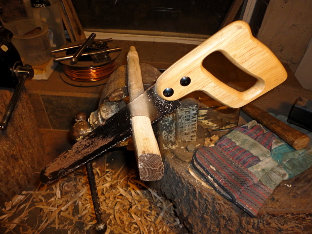 Sawing off the excess from the end where it was being held in the vise.