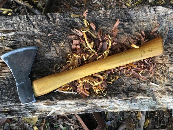 finished handle with my maker's mark kolrosed on and oiled with walnut oil