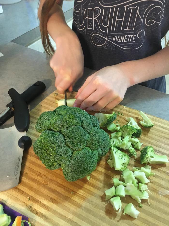 Me chopping broccoli 