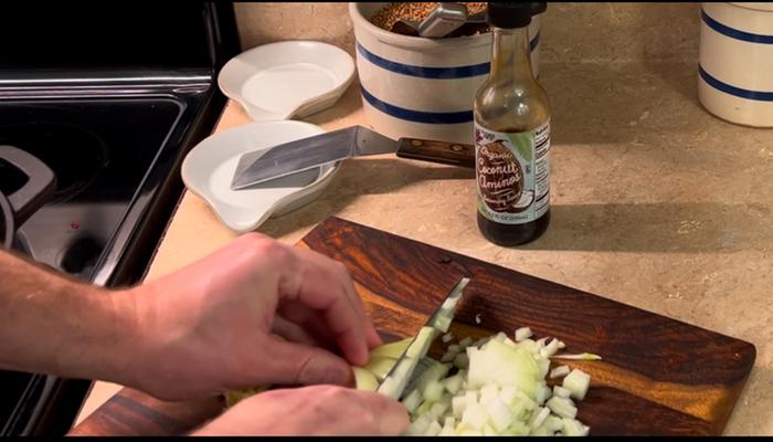 Chopping onions (sorry for bad angle)