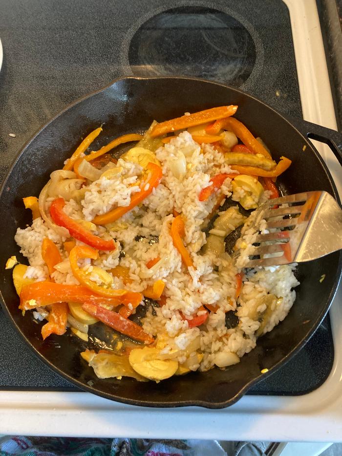 Ingredients in the skillet 