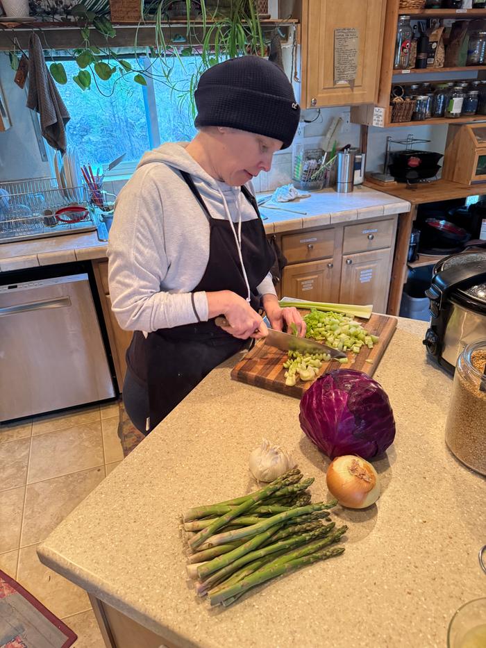 The ingredients and the chop