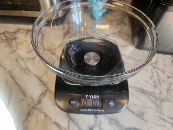 Oh, the zero-ed bowl on the scale