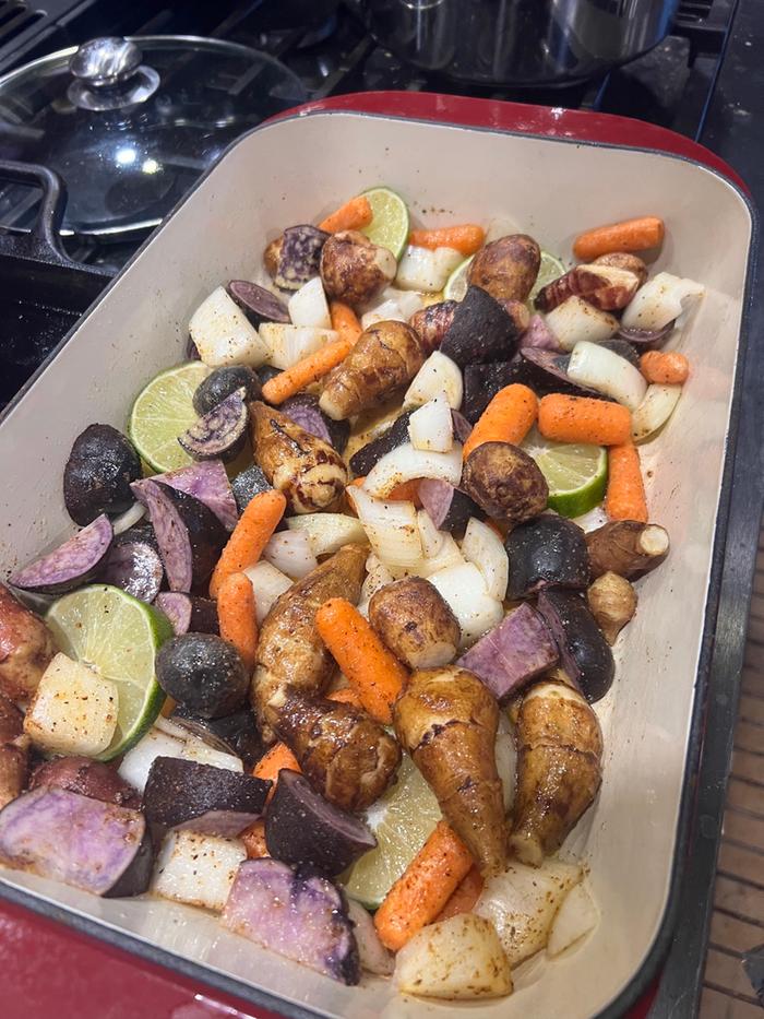 root vegetables ready to roast