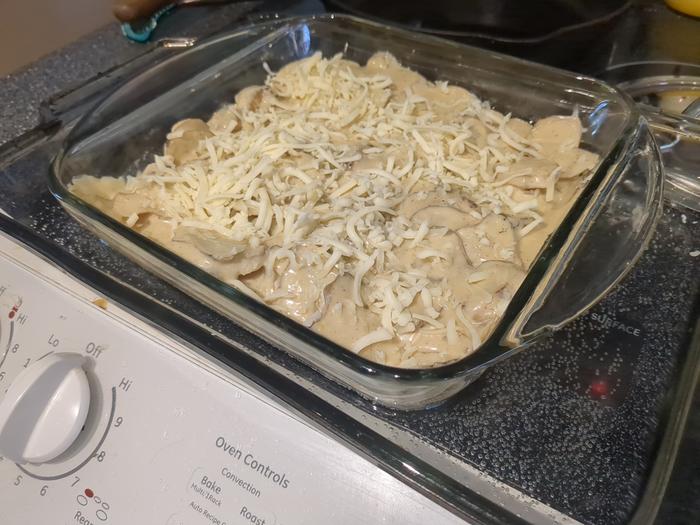 Place in casserole dish in water bath.