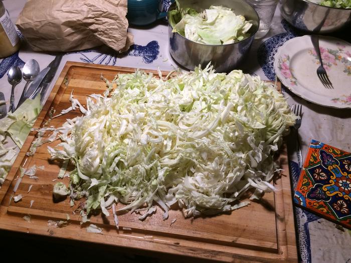 Cut up cabbage