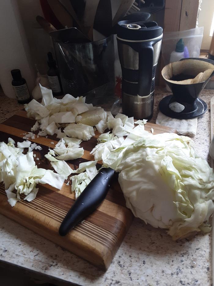 Chopping cabbage