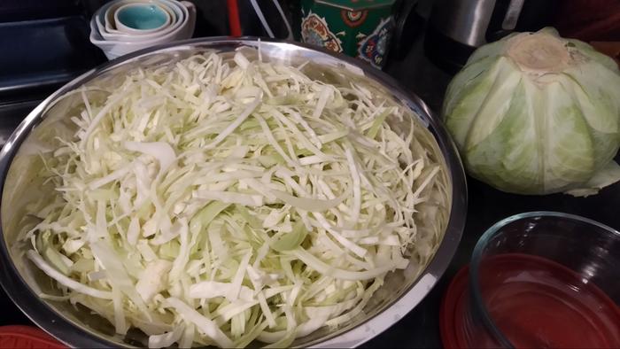 chopped up cabbage