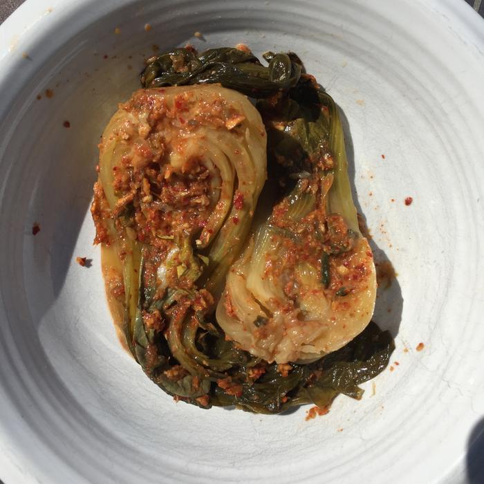 finished fermented bokchoy kimchi