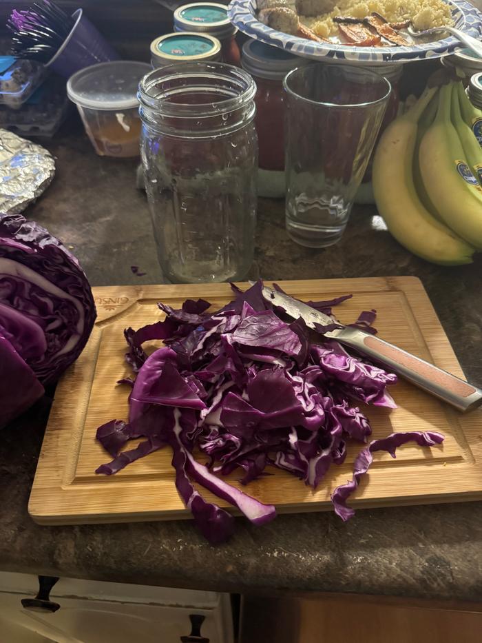 Ingredients chopped and ready to go into jar.