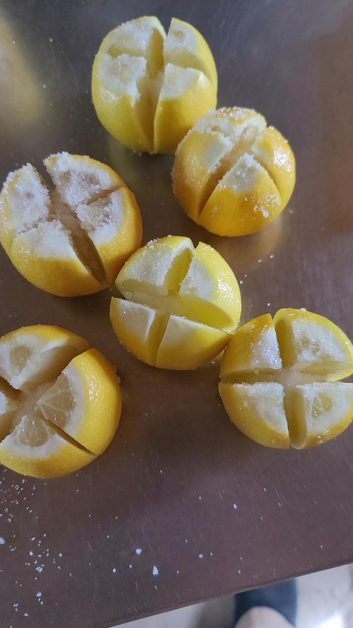 lemons split and salted