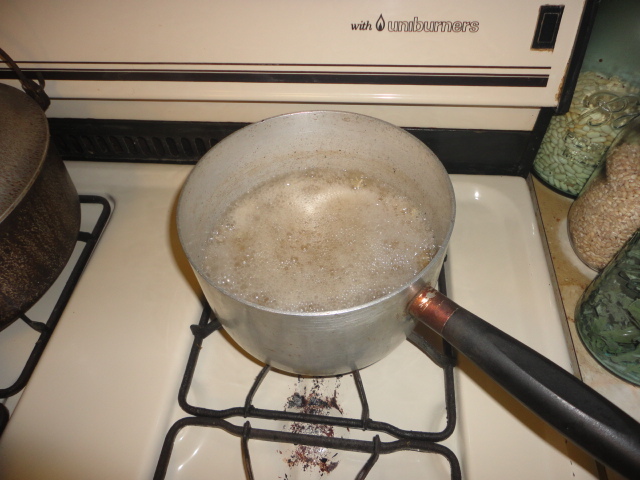 The image of it cooking. It had just come to a boil and is about to be turned down to simmer.