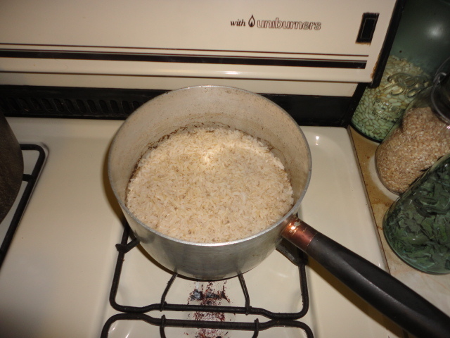 The finished pot of rice. It should be around 3 cups or so.