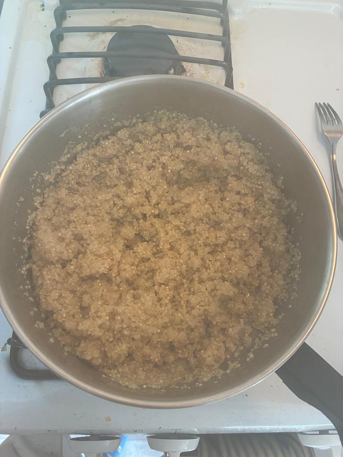 ~3+ cups of cooked quinoa.