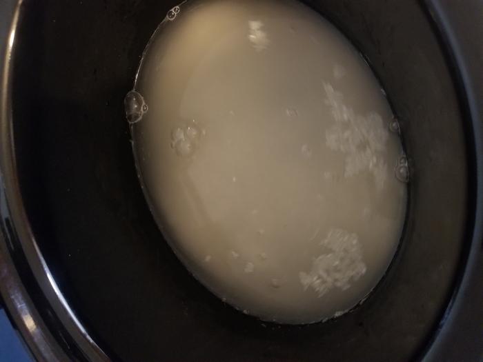 rice and water in slow cooker