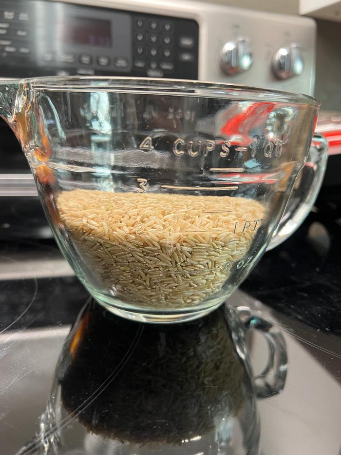 2cups dry brown rice