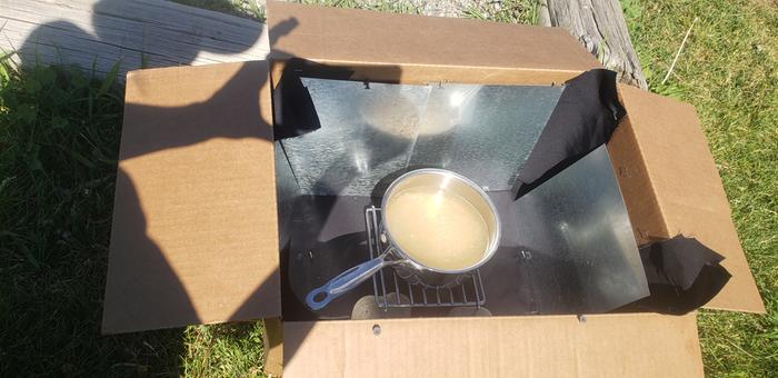 millet just went into the solar oven box