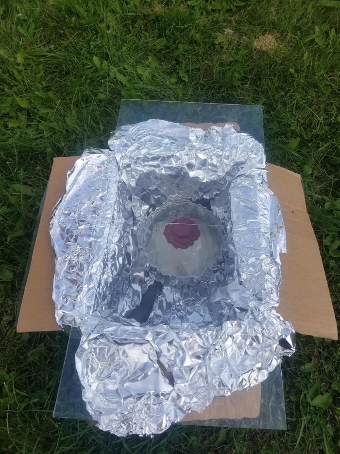 rice in homemade solar oven