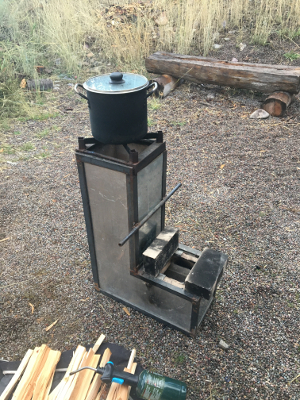 The J-Tube Stove I used to cook my rice. 