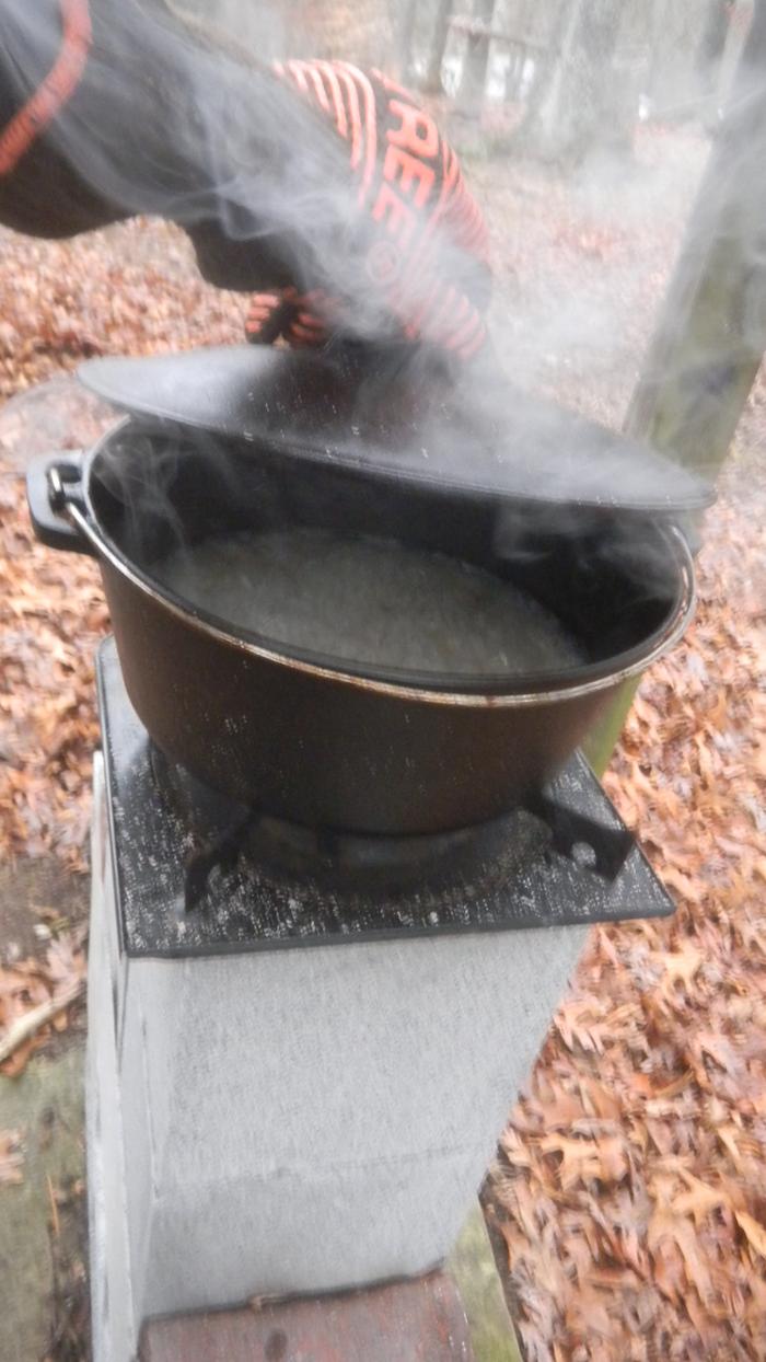 We are at a boil. I am grateful that it isn't raining hard anymore!