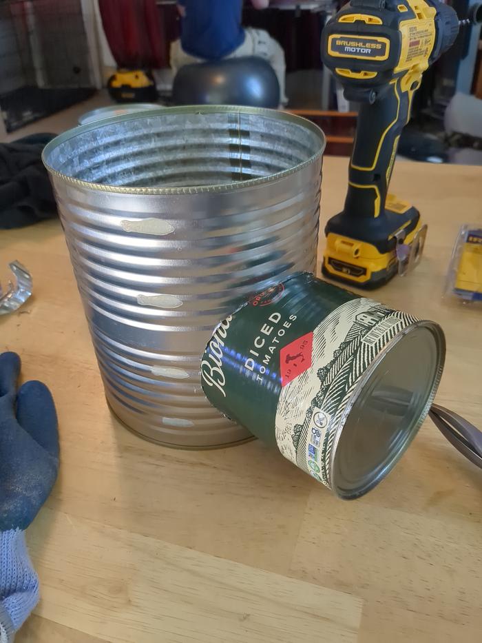 Getting the can to fit in the other can was quite difficult.