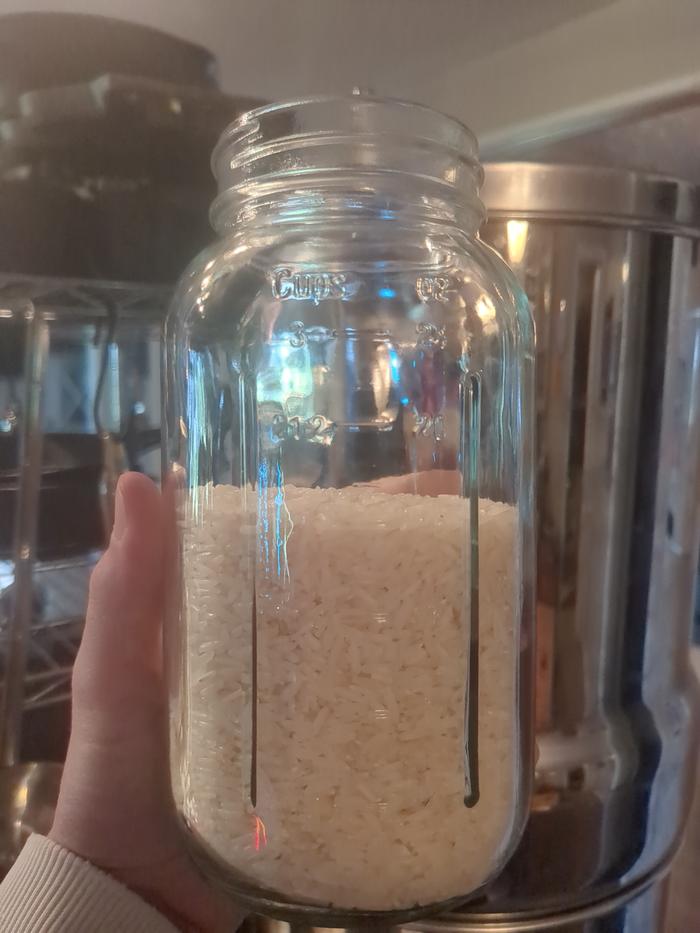 Got two cups of rice soaking a couple days in advance.