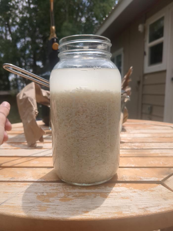 After soaking it's more than 2 cups of white rice.