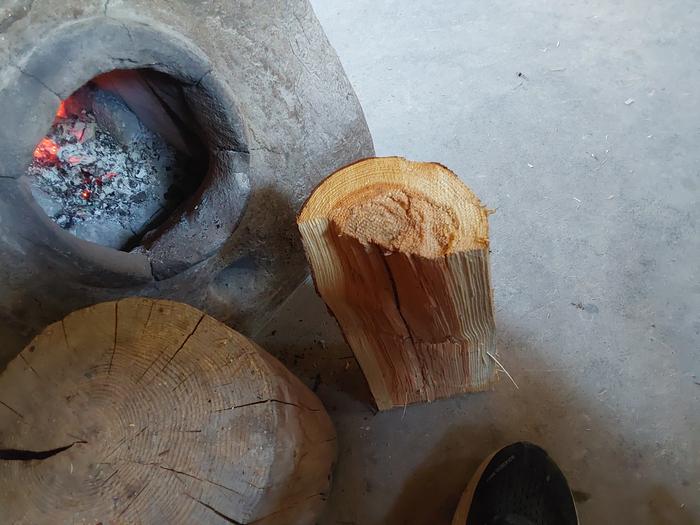 This is the largest piece of firewood I can fit into the throat