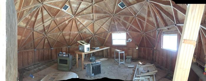 geodesic dome wood interior