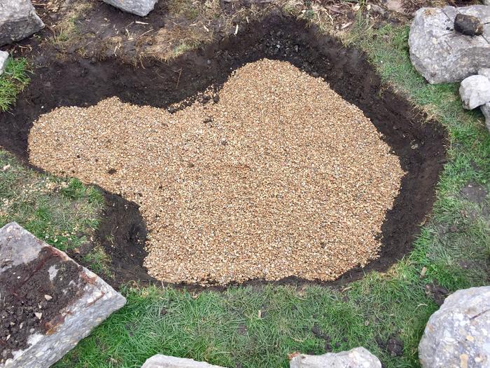 3 bags of gravel added