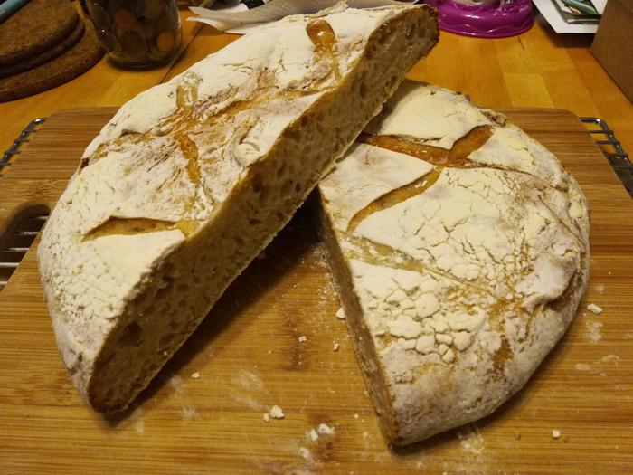 round loaf of sourdough bread