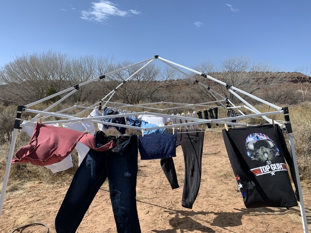 Clothes drying on our line