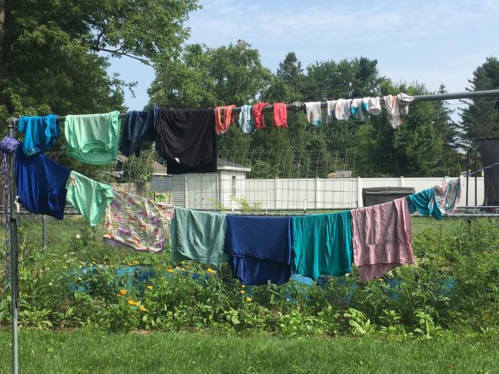 The clothes on the clothes line