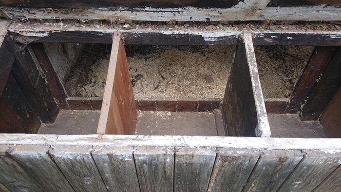 3 cleaned out nesting boxes