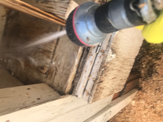 Then blast it with water.