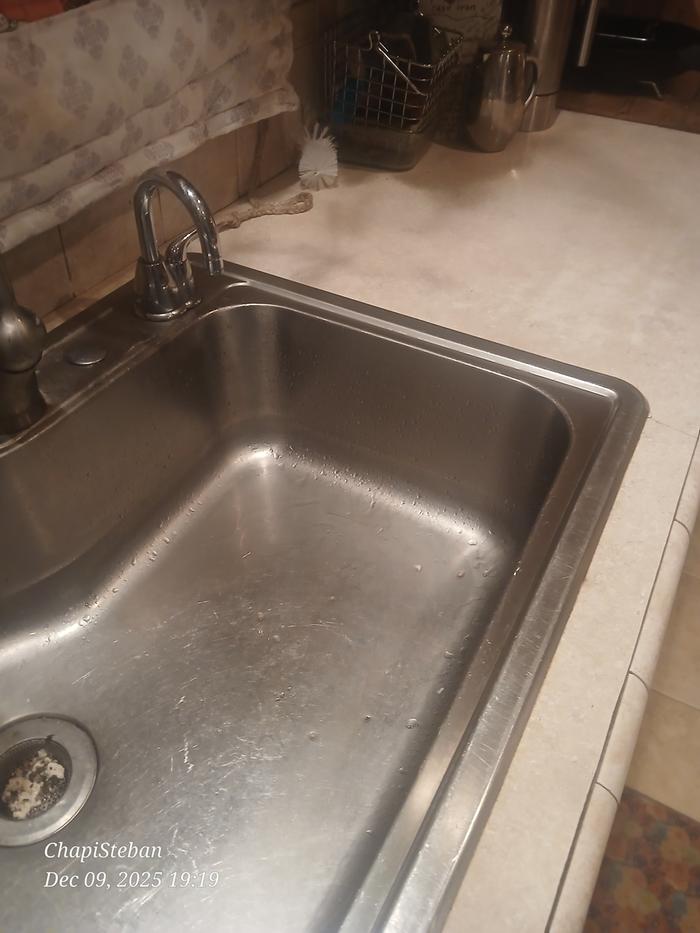 Clean sink and counter... 