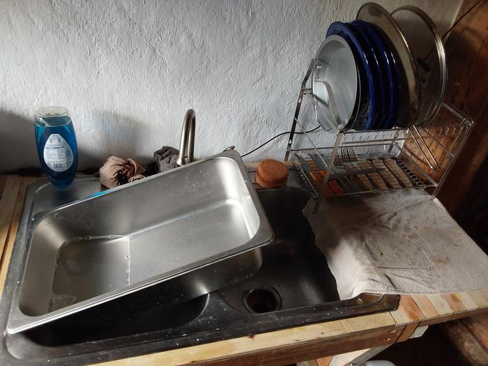 Having the large container at an angle was most effective with larger items 