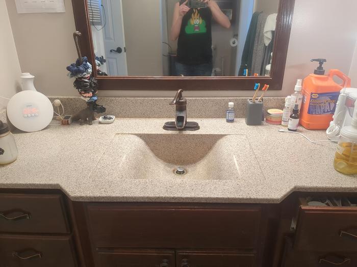 Mirror/counter/sink (after)