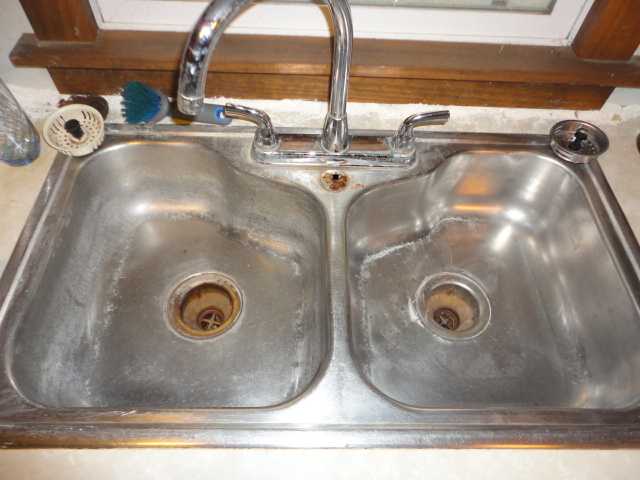 The before shot of the sink.